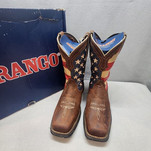 NIB Durango Women's Size 8.5M Lady Rebel Patriotic Flag Work Boot - Steel Toe - Picture 4 of 11